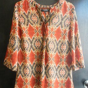 Jones Wear Lightweight Tunic Blouse Rust Size 6